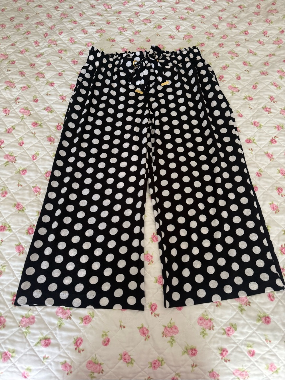 Michael Kors Black and White Polka Dot Skirt